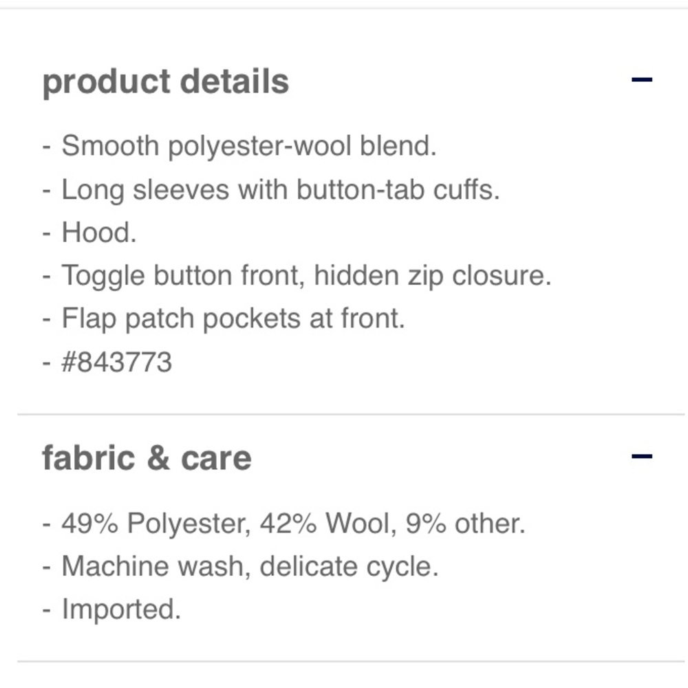 Gap Wool duffle Coat Gray/M Husky - Picture 5 of 6